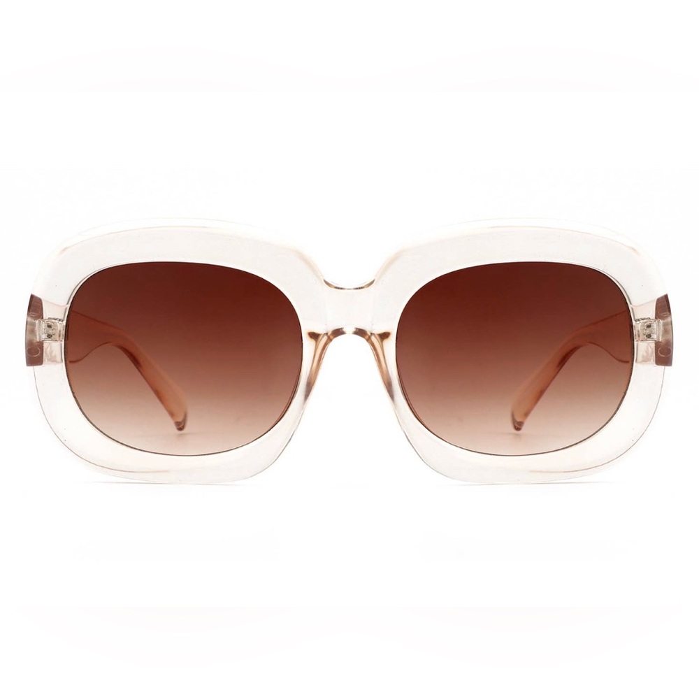 Oversized Clear Oval Retro Sunglasses